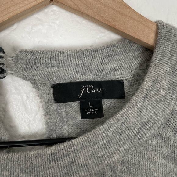 J.Crew Crewneck Gathered Wool Alpaca Blend Sweater in Supersoft Yarn Size Large - Picture 4 of 5